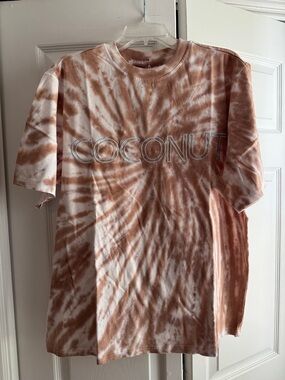 Coconuts by Post Surf Tie-Dye Short Sleeve Tee - Tan and White